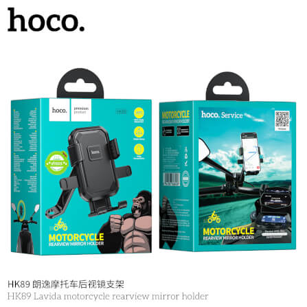 ที่จับโทรศัพท์ HOCO HK89 สีดำ สำหรับมอเตอร์ไซค์ โครงอลูมิเนียมอัลลอย รองรับมือถือ 4.7-7.2 นิ้ว_10