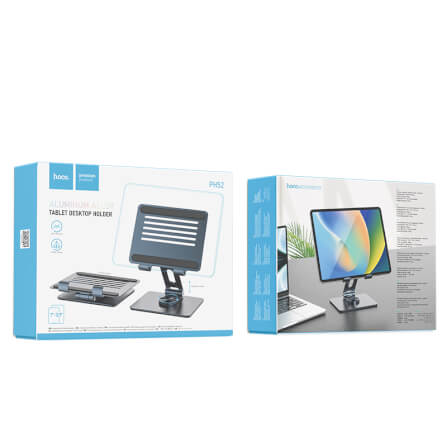 ขาตั้งแท็บเล็ต HOCO PH52 อลูมิเนียมอัลลอยด์ แข็งแรง หมุนได้ 360° รองรับขนาด 7–12.9 นิ้ว พับและปรับระดับได้_10