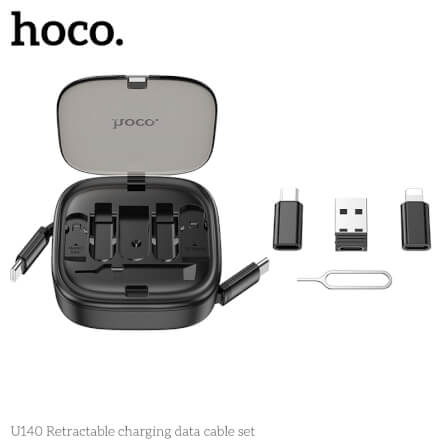 ชุดสายชาร์จเร็ว 6IN1 HOCO U140 สีดำ พร้อมกล่องเก็บ TYPE-C TO TYPE-C จ่ายไฟ 60W และหัวแปลง 3 ชนิด_10
