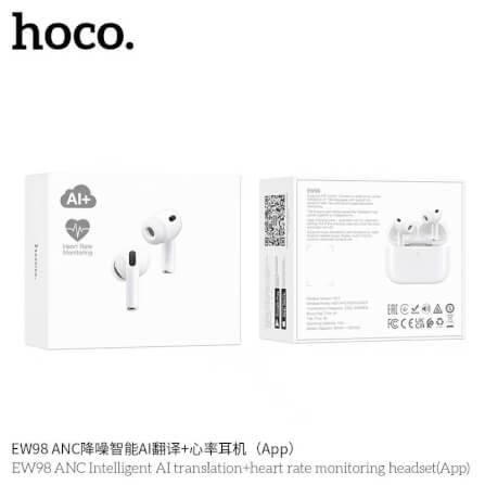 หูฟังไร้สาย HOCO EW98 ระบบแปลภาษา AI วัดอัตราการเต้นของหัวใจ วัดระดับออกซิเจน ตัดเสียงรบกวน ANC_10