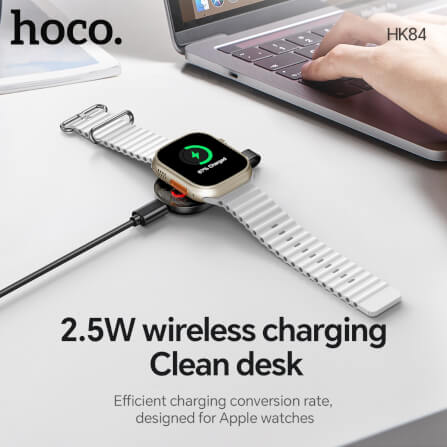 แท่นชาร์จนาฬิกาสมาร์ทวอทช์ HOCO HK84 สำหรับ APPLE WATCH 1-10, ULTRA, SE สีขาว_2