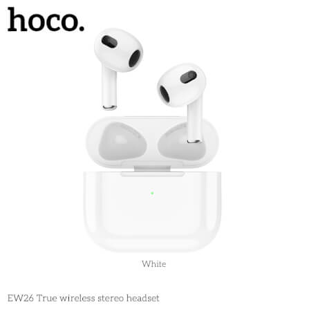 หูฟังไร้สาย TWS HOCO EW26 ไมโครโฟนในตัว BT 5.3 แบตเตอรี่ 4 ชม. สีขาว_2
