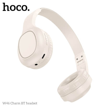 หูฟังไร้สาย HOCO W46 สีขาว AUX 3.5MM แบตเตอรี่ 20 ชม. BT 5.3 ไมค์ในตัว_2