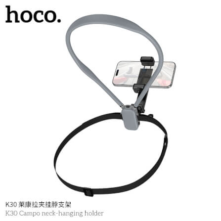 ที่จับโทรศัพท์ HOCO K30 สีดำ แบบคล้องคอ พร้อมสายรัดหน้าอก หมุนได้ 360°_2