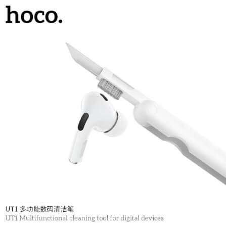 ชุดทำความสะอาดอุปกรณ์ดิจิทัล 3-IN-1 HOCO UT1 สำหรับหูฟัง มือถือ แกดเจ็ต สีขาว_2