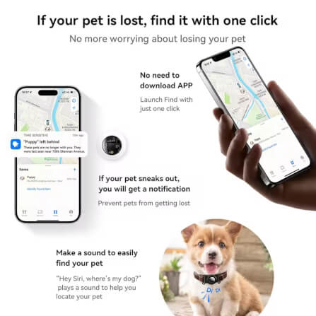อุปกรณ์ติดตามสัตว์เลี้ยง HOCO E91C GPS TAG แบบคล้องปลอกคอ รองรับ APPLE FIND MY สีขาว_2
