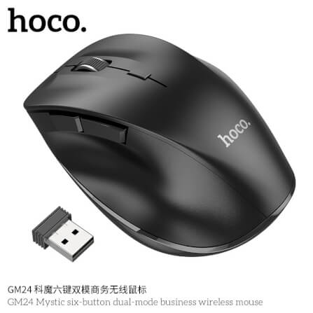 เมาส์ไร้สาย HOCO GM24 สีดำ รองรับ BLUETOOTH 5.2 & WIRELESS 2.4GHZ ปรับความเร็ว 3 ระดับ_2