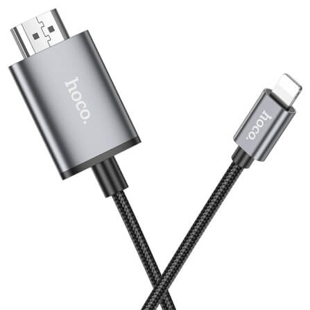สายเคเบิล LIGHTNING TO HDMI HOCO UA27 รองรับความละเอียด 1080P 60HZ FULL HD ความยาว 2 เมตร สำหรับฟังก์ชั่น SCREEN MIRRORING_2