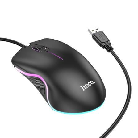 เมาส์เกมมิ่ง HOCO GM19 แต่งไฟ RGB LUMINOUS สาย USB ยาว 1.4 เมตร DPI 1000_2