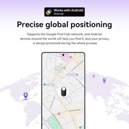 อุปกรณ์ติดตามจีพีเอส HOCO E98A ANDROID GPS TAG สำหรับแอนดรอยด์ รองรับ GOOGLE FIND MY NETWORK สีม่วง_2