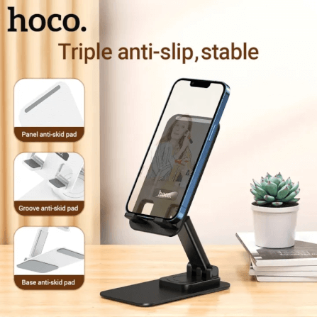 ที่วางมือถือ HOCO PH50 สีดำ หมุนได้ 360° รองรับมือถือ 4.5-7 นิ้ว ปรับระดับ 2 แกน พับเก็บได้_2