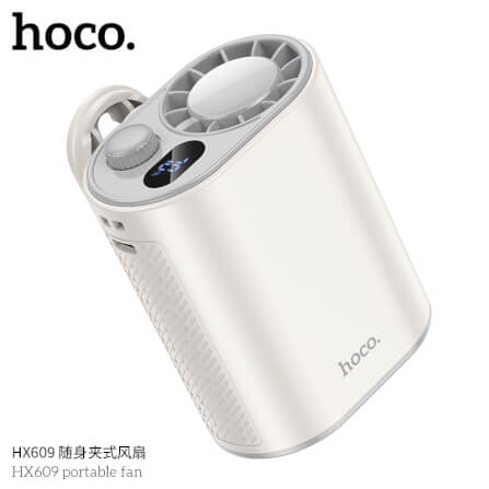 พัดลมพกพา HOCO HX609 แบบคลิปหนีบ หมุนได้ 360° ปรับแรงลม 100 ระดับ หน้าจอดิจิทัล แบตเตอรี่ 3600MAH ใช้งานสูงสุด 9.5 ชั่วโมง_2