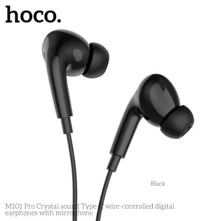 หูฟัง HOCO M101 PRO สาย TYPE-C สีดำ ไมโครโฟนในตัว พร้อมปุ่มคอนโทรล_2