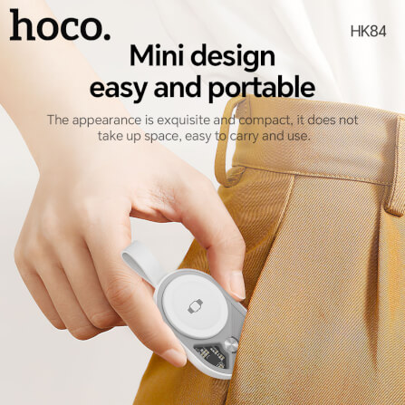 แท่นชาร์จนาฬิกาสมาร์ทวอทช์ HOCO HK84 สำหรับ APPLE WATCH 1-10, ULTRA, SE สีขาว_3
