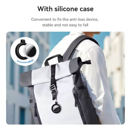 อุปกรณ์ติดตามจีพีเอส HOCO E100 สำหรับ APPLE IOS พร้อมเคสซิลิโคนในตัว สีดำ_3