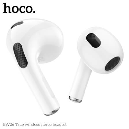 หูฟังไร้สาย TWS HOCO EW26 ไมโครโฟนในตัว BT 5.3 แบตเตอรี่ 4 ชม. สีขาว_3