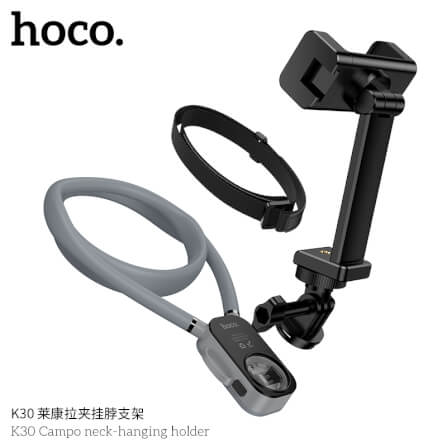 ที่จับโทรศัพท์ HOCO K30 สีดำ แบบคล้องคอ พร้อมสายรัดหน้าอก หมุนได้ 360°_3