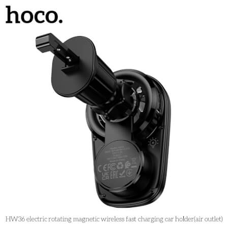 แท่นชาร์จไร้สาย 2-IN-1 HOCO HW36 พร้อมพัดลมระบายความร้อน รุ่นติดช่องแอร์ หมุนอัตโนมัติ จ่ายไฟ 15W_3