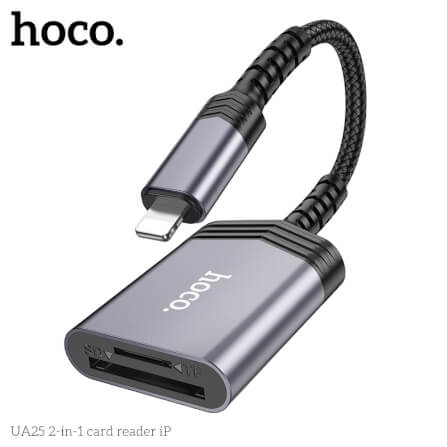 การ์ดรีดเดอร์ IOS LIGHTNING 2IN1 HOCO UA25 ความเร็วสูง 480MBPS รับไฟล์สูงสุด 2TB รองรับ OTG สำหรับ IPHONE 6-14_3