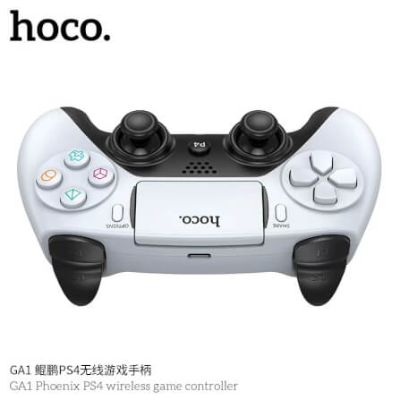 จอยเกมไร้สาย HOCO GA1 สำหรับใช้กับ PS4 รองรับระบบสั่น ระบบเสียง เ, 6-AXIS GYROSCOPE, Bชื่อมต่อหูฟังได้ สีขาว_3