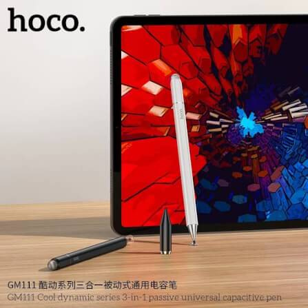 ปากกาทัชสกรีน 3-IN-1 HOCO GM111 ใช้งานได้ 3 หัว รองรับหน้าจอ แท็บเล็ต มือถือ ชนิด CAPACITIVE สีขาว_3