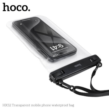ซองมือถือกันน้ำ HOCO HX52 ระดับ IP68 ล็อค 2 ชั้น รองรับหน้าจอสัมผัส พร้อมสายคล้องคอ สีดำ_3
