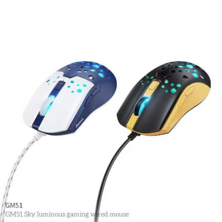 เมาส์เกมมิ่ง HOCO GM51 สีดำ ปรับ DPI 4 ระดับ สูงสุด 3600 สายยาว 1.5M_3