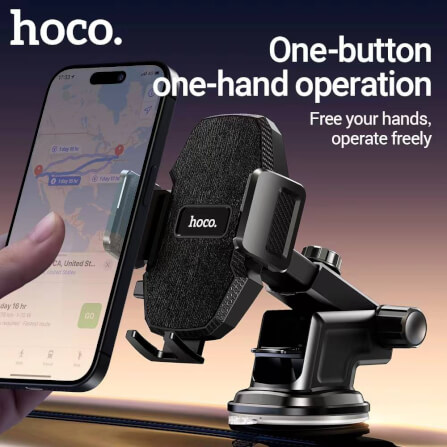 ที่วางโทรศัพท์ในรถยนต์ HOCO HK55 หมุนได้ 360° ติดตั้งบนแดชบอร์ดและกระจกหน้า_3