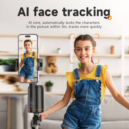 ขาตั้งมือถือ HOCO K23 AI SMART TRACKING หมุนได้ 360° ติดตามใบหน้าอัตโนมัติ รีโมท BLUETOOTH 5.2 ควบคุมด้วยท่าทาง และฐานยึดขนาด 1/4 นิ้ว_3