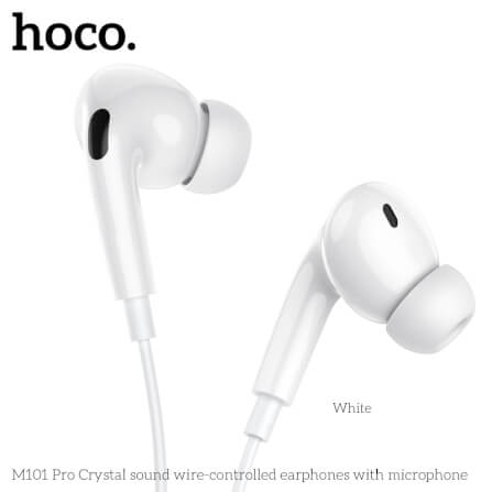 หูฟัง HOCO M101 PRO สาย AUX 3.5MM สีขาว ไมโครโฟนในตัว พร้อมปุ่มคอนโทรล_3