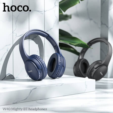หูฟังไร้สาย HOCO W40 สีดำ พับเก็บได้ รองรับ AUX 3.5MM / TF CARD_4
