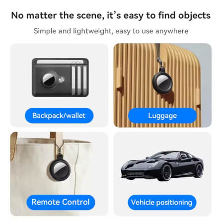 อุปกรณ์ติดตามจีพีเอส HOCO E100 สำหรับ APPLE IOS พร้อมเคสซิลิโคนในตัว สีดำ_4