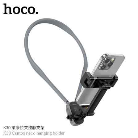 ที่จับโทรศัพท์ HOCO K30 สีดำ แบบคล้องคอ พร้อมสายรัดหน้าอก หมุนได้ 360°_4