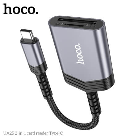 การ์ดรีดเดอร์ TYPE-C 2IN1 HOCO UA25 ความเร็วสูง 480MBPS รับไฟล์สูงสุด 2TB รองรับ OTG_4
