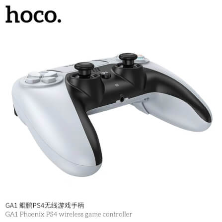 จอยเกมไร้สาย HOCO GA1 สำหรับใช้กับ PS4 รองรับระบบสั่น ระบบเสียง เ, 6-AXIS GYROSCOPE, Bชื่อมต่อหูฟังได้ สีขาว_4
