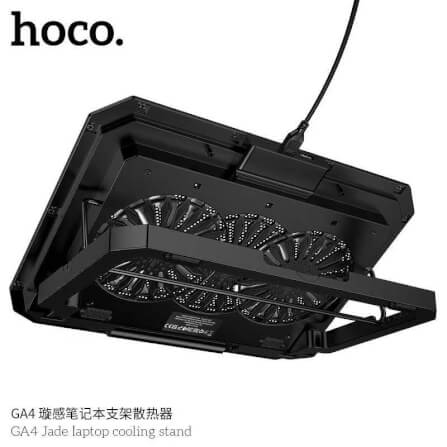 แท่นวางโน๊ตบุ๊ค HOCO GA4 พัดลมคู่ระบายความร้อน ขนาดใบพัด 120MM ปรับได้ 7 ระดับ รองรับโน๊ตบุ๊ค 12-17 นิ้ว_4