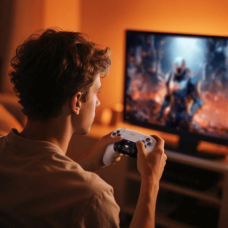 จอยเกมไร้สาย HOCO GA32 สำหรับใช้กับ PS5 มอเตอร์สั่นคู่ รองรับหูฟัง สีขาว_4