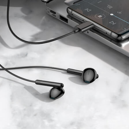 หูฟัง HOCO M93 สาย USB-C สีดำ ไมโครโฟนในตัว พร้อมปุ่มคอนโทรล_4