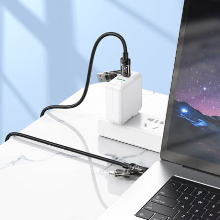 สายชาร์จเร็ว 4IN1 HOCO U151 สีดำ จ่ายไฟ 240W TYPE-C & USB-A TO TYPE-C / IP_4