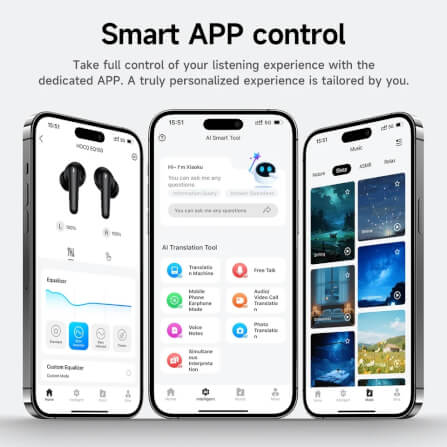 หูฟังแปลภาษา 134 ภาษา HOCO EQ100 สีดำ AI อัจฉริยะ รองรับแอป HOCO MUSIC ปรับแต่งเสียง EQ_4