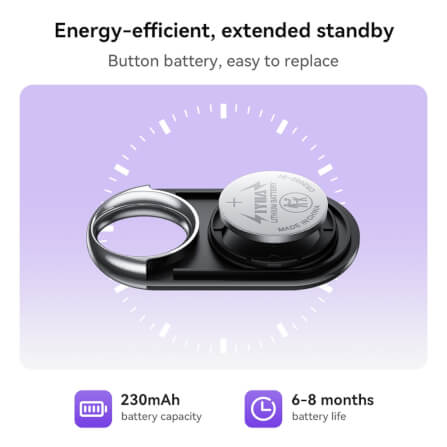 อุปกรณ์ติดตามจีพีเอส HOCO E98A ANDROID GPS TAG สำหรับแอนดรอยด์ รองรับ GOOGLE FIND MY NETWORK สีม่วง_4