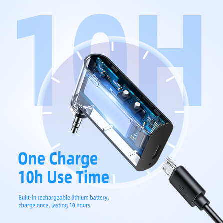 อุปกรณ์รับสัญญาณบลูทูธ HOCO E53 แปลงพอร์ต AUX 3.5MM สำหรับใช้งานในรถยนต์ รองรับการโทรสาย_4