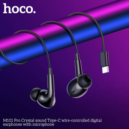 หูฟัง HOCO M101 PRO สาย TYPE-C สีดำ ไมโครโฟนในตัว พร้อมปุ่มคอนโทรล_4
