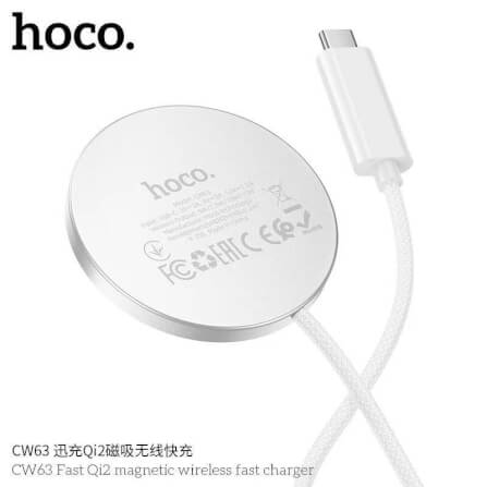 แท่นชาร์จไร้สาย HOCO CW63 มาตรฐาน QI2 WIRELESS ชาร์จเร็วสูงสุด 15W_5