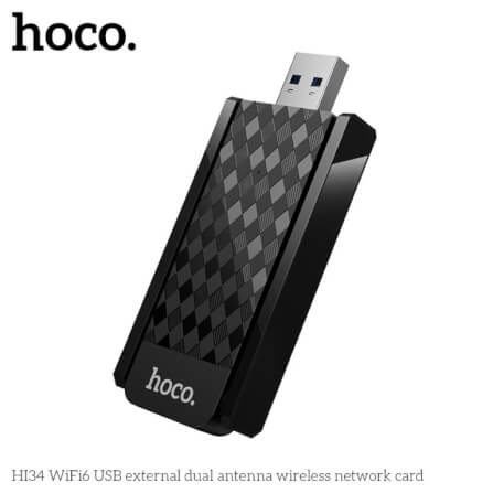 อุปกรณ์รับสัญญาณ HOCO HI34 แบบเสาคู่ สีดำ ความเร็ว 600MBPS ADAPTER USB 5GHZ ยูเอสบีไวไฟ_5