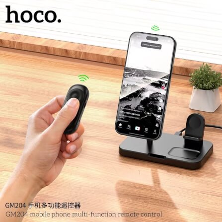 รีโมทควบคุมสมาร์ทโฟนไร้สาย HOCO GM204 BLUETOOTH 5.4 ใช้งานอเนกประสงค์ รองรับทั้ง IOS / ANDROID สีดำ_5