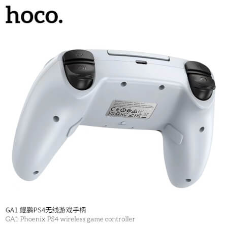 จอยเกมไร้สาย HOCO GA1 สำหรับใช้กับ PS4 รองรับระบบสั่น ระบบเสียง เ, 6-AXIS GYROSCOPE, Bชื่อมต่อหูฟังได้ สีขาว_5