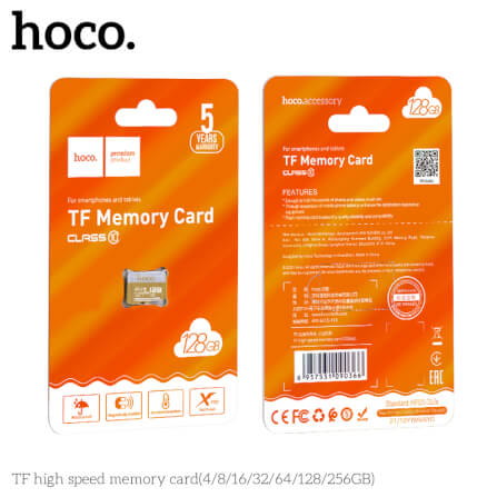 การ์ดหน่วยความจำ MICRO SD HOCO 128GB CLASS 10 ความเร็วสูง สำหรับอุปกรณ์ดิจิทัล_5