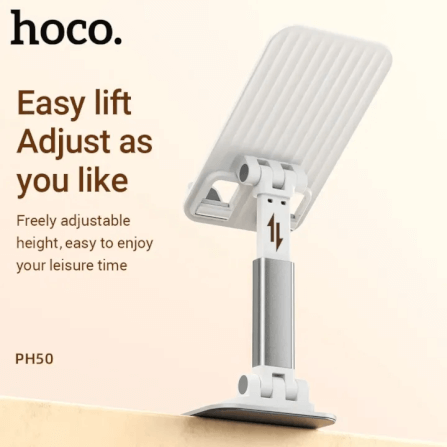 ที่วางมือถือ HOCO PH50 สีขาว หมุนได้ 360° รองรับมือถือ 4.5-7 นิ้ว ปรับระดับ 2 แกน พับเก็บได้_5