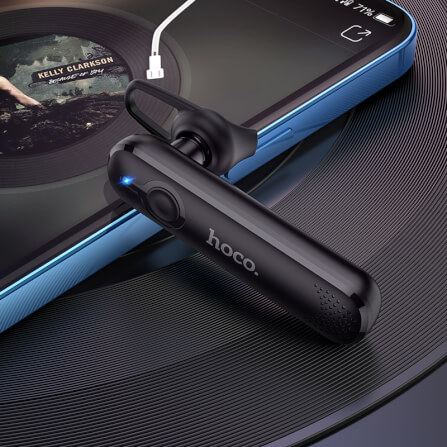 หูฟังไร้สายข้างเดียว HOCO E63 สีดำ พร้อมไมโครโฟน บลูทูธ 5.0 สนทนาได้นาน 6 ชั่วโมง_5